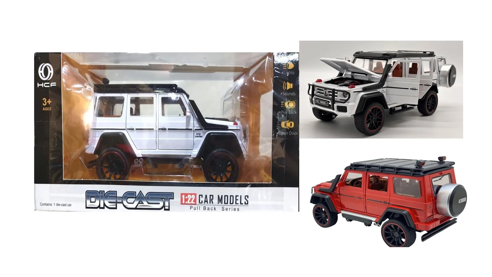 Метален джип Mercedes-benz G class, Brabus, С отварящи се врати, 1:22