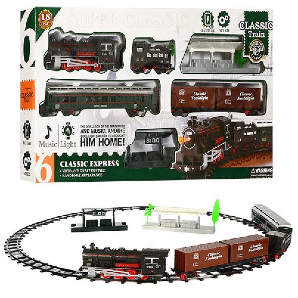 Влак CLASSIC EXPRESS със звукови и светлинни ефекти - 18 части